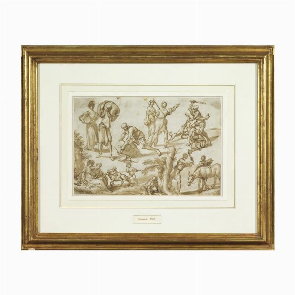 Pittore di Casa Piola con Domenico Piola?, fine sec. XVII / inizio sec. XVIII  - Asta Opere su carta: disegni e stampe dal XVI al XIX secolo  - Associazione Nazionale - Case d'Asta italiane
