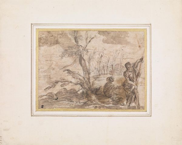 Scuola romana, sec. XVII  - Asta Opere su carta: disegni e stampe dal XVI al XIX secolo  - Associazione Nazionale - Case d'Asta italiane