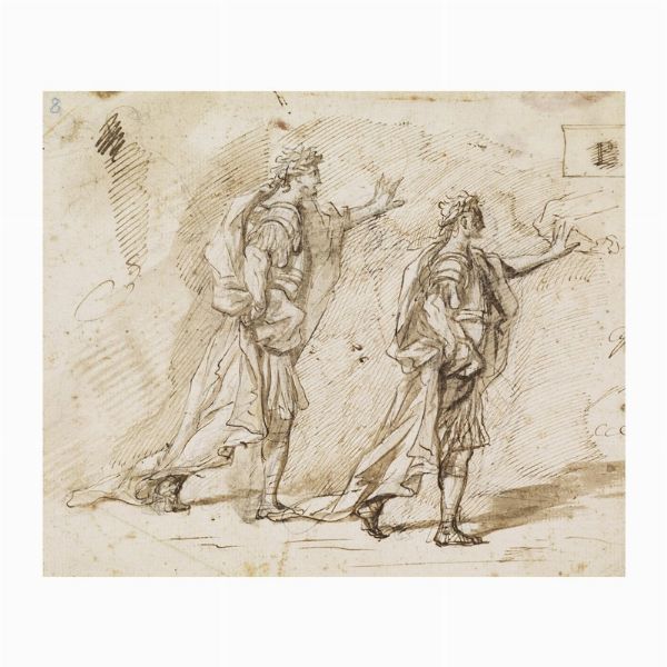 Scuola romana, sec. XVII  - Asta Opere su carta: disegni e stampe dal XVI al XIX secolo  - Associazione Nazionale - Case d'Asta italiane