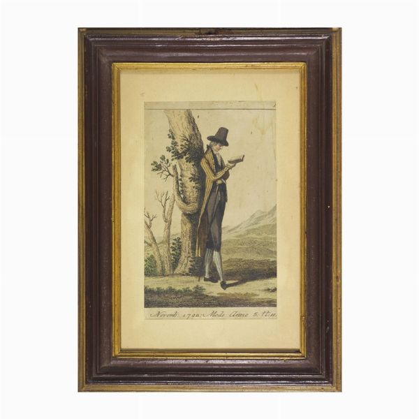 DIECI ILLUSTRAZIONI DI COSTUMI, FINE SEC. XVIII  - Asta Opere su carta: disegni e stampe dal XVI al XIX secolo  - Associazione Nazionale - Case d'Asta italiane