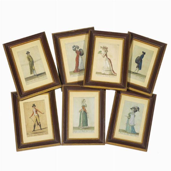 DIECI ILLUSTRAZIONI DI COSTUMI, FINE SEC. XVIII  - Asta Opere su carta: disegni e stampe dal XVI al XIX secolo  - Associazione Nazionale - Case d'Asta italiane