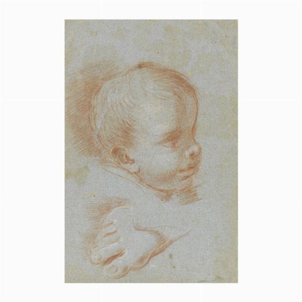 LOTTO DI DUE DISEGNI DEL SEC. XVIII, UNO STUDIO DI TESTA DI PUTTO E STUDI DI MANI E PIEDI  - Asta Opere su carta: disegni e stampe dal XVI al XIX secolo  - Associazione Nazionale - Case d'Asta italiane