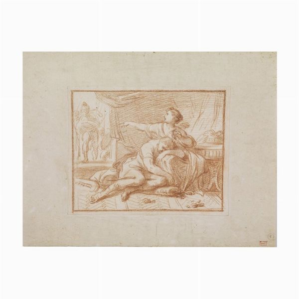 Scuola romana, sec. XVII  - Asta Opere su carta: disegni e stampe dal XVI al XIX secolo  - Associazione Nazionale - Case d'Asta italiane