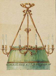 LOTTO DI 5 STUDI DI ARREDI E INTERNI  - Asta Opere su carta: disegni e stampe dal XVI al XIX secolo  - Associazione Nazionale - Case d'Asta italiane