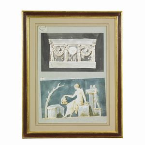 Pierre François Léonard Fontaine  - Asta Opere su carta: disegni e stampe dal XVI al XIX secolo  - Associazione Nazionale - Case d'Asta italiane