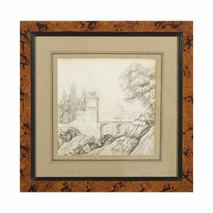 LOTTO DI VEDUTE DI ROMA  E DELLA CAMPAGNA LAZIALE, SEC. XIX  - Asta Opere su carta: disegni e stampe dal XVI al XIX secolo  - Associazione Nazionale - Case d'Asta italiane