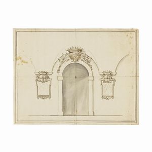 LOTTO DI DUE STUDI ARCHITETTONICI, SEC. XVIII  - Asta Opere su carta: disegni e stampe dal XVI al XIX secolo  - Associazione Nazionale - Case d'Asta italiane