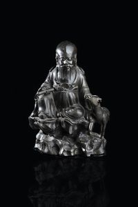 FIGURA DI SAGGIO - Figura di saggio in bronzo con cerbiatto