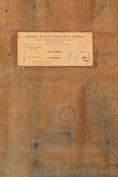 Mario Sironi : All'osteria - Fiaccheraio  - Asta Arte Moderna e Contemporanea - Associazione Nazionale - Case d'Asta italiane