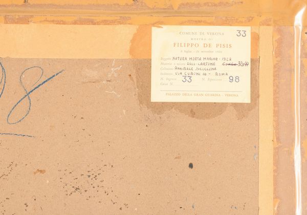 Filippo de Pisis : Natura morta marina con conchiglia e il fico  - Asta Arte Moderna e Contemporanea - Associazione Nazionale - Case d'Asta italiane