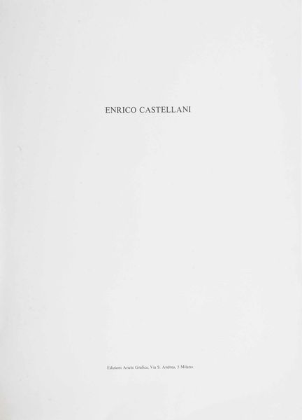 ENRICO CASTELLANI : Compendio di parte dellopera grafica di Enrico Castellani  - Asta Arte Moderna e Contemporanea - Associazione Nazionale - Case d'Asta italiane