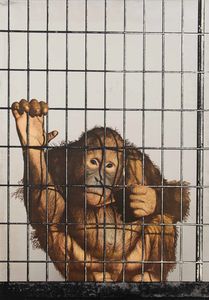 MICHELANGELO PISTOLETTO : Scimmia in gabbia  - Asta Arte Moderna e Contemporanea - Associazione Nazionale - Case d'Asta italiane