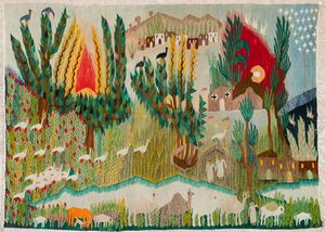 Alfredo Gauro Ambrosi : Villaggio tropicale  - Asta Arte Moderna e Contemporanea - Associazione Nazionale - Case d'Asta italiane