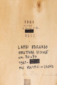 EDOARDO LANDI : Struttura visuale  - Asta Arte Moderna e Contemporanea - Associazione Nazionale - Case d'Asta italiane