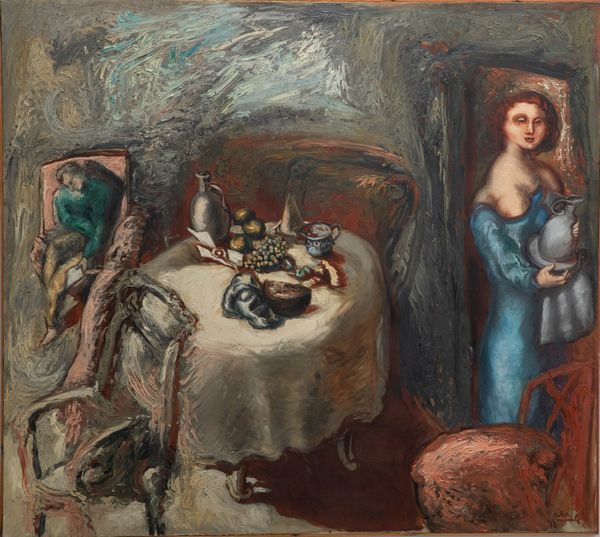 GAROUSTE GERARD (n. 1946) : Nature morte � la femme en bleu.  - Asta Asta 368 | ARTE MODERNA E CONTEMPORANEA Tradizionale - Associazione Nazionale - Case d'Asta italiane