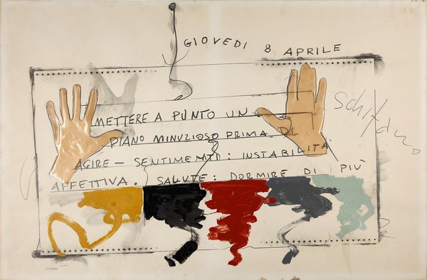 SCHIFANO MARIO (1934 - 1998) : Senza titolo.  - Asta Asta 368 | ARTE MODERNA E CONTEMPORANEA Tradizionale - Associazione Nazionale - Case d'Asta italiane