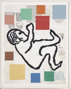 BAECHLER DONALD (1956 - 2022) - Abstract composition with falling figure.