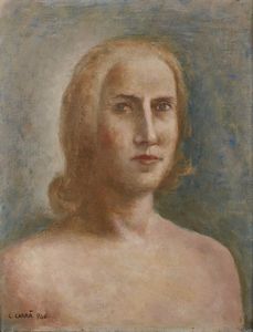 CARRA' CARLO (1881 - 1966) : Testa di donna.  - Asta Asta 368 | ARTE MODERNA E CONTEMPORANEA Tradizionale - Associazione Nazionale - Case d'Asta italiane