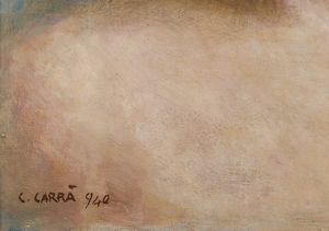 CARRA' CARLO (1881 - 1966) : Testa di donna.  - Asta Asta 368 | ARTE MODERNA E CONTEMPORANEA Tradizionale - Associazione Nazionale - Case d'Asta italiane