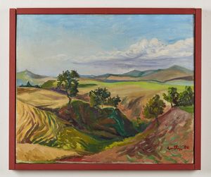 GUTTUSO RENATO (1912 - 1987) : Paesaggio della campagna romana.  - Asta Asta 368 | ARTE MODERNA E CONTEMPORANEA Tradizionale - Associazione Nazionale - Case d'Asta italiane