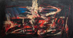 RUGGERI PIERO (1930 - 2009) - Paesaggio con figure.