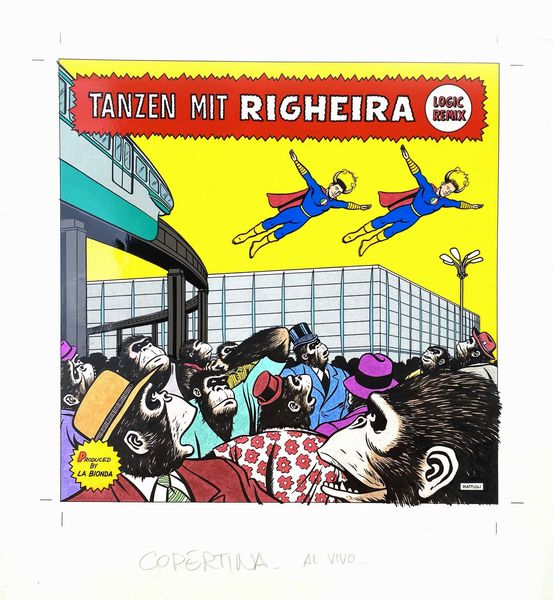 Massimo Mattioli : Tanzen Mit Righeira<BR>  - Asta POP Culture and Comics - Associazione Nazionale - Case d'Asta italiane