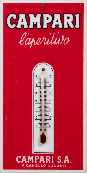 Anonimo : Termometro Campari L'Aperitivo  - Asta POP Culture and Comics - Associazione Nazionale - Case d'Asta italiane