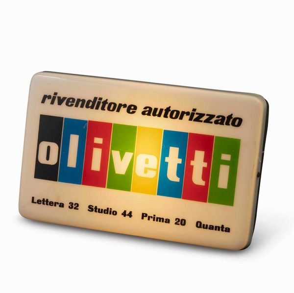 Anonimo : Insegna Luminosa Olivetti  - Asta POP Culture and Comics - Associazione Nazionale - Case d'Asta italiane