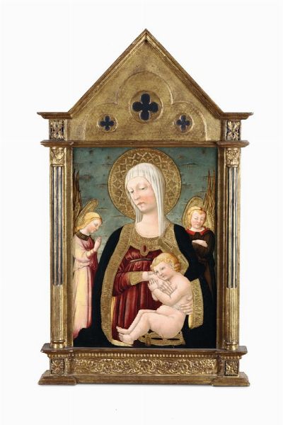 di Bicci Neri : Madonna col Bambino  - Asta Dipinti Antichi - Associazione Nazionale - Case d'Asta italiane