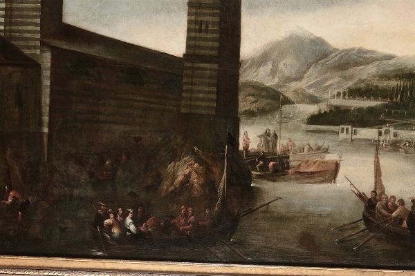De Wael Cornelio : Veduta marina con architetture  - Asta Dipinti Antichi - Associazione Nazionale - Case d'Asta italiane