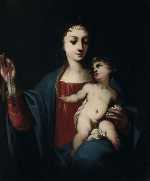 Lagori il Genovesino Antonio : Madonna con Bambino  - Asta Dipinti Antichi - Associazione Nazionale - Case d'Asta italiane