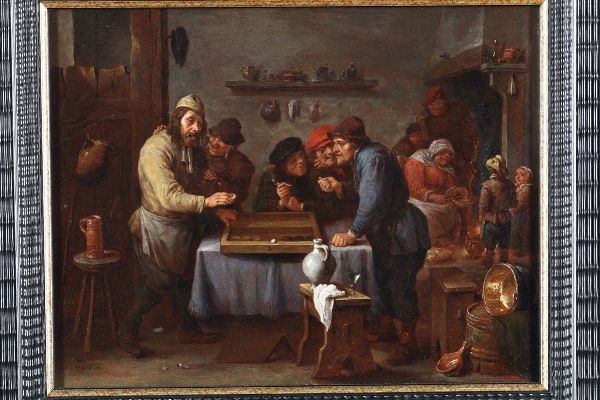 Teniers David : Interno con figure  - Asta Dipinti Antichi - Associazione Nazionale - Case d'Asta italiane