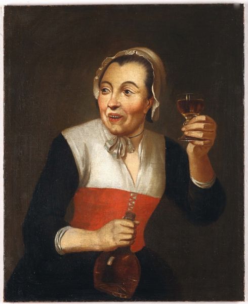 Donna con bicchiere  - Asta Dipinti Antichi - Associazione Nazionale - Case d'Asta italiane