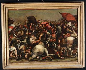 Allegrini Francesco - Scena di battaglia con cavalieri