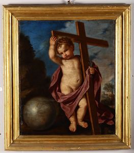 Barbieri Giovanni Francesco detto il Guercino : Ges Bambino con croce  - Asta Dipinti Antichi - Associazione Nazionale - Case d'Asta italiane
