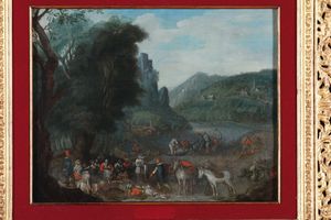 Bruegel il Giovane Jan : Paesaggio con figure  - Asta Dipinti Antichi - Associazione Nazionale - Case d'Asta italiane