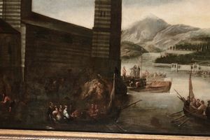De Wael Cornelio : Veduta marina con architetture  - Asta Dipinti Antichi - Associazione Nazionale - Case d'Asta italiane