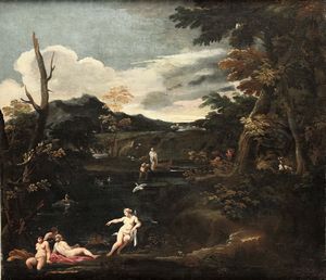 Viola Giovanni Battista - Paesaggio con figure al bagno