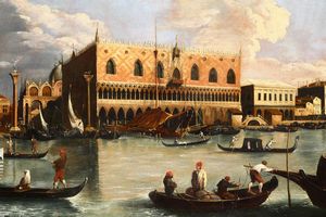 Canal, detto il Canaletto Giovanni Antonio : Molo del bacino di San Marco  - Asta Dipinti Antichi - Associazione Nazionale - Case d'Asta italiane