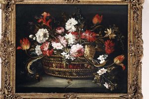 Caffi Margherita : Coppia di natura morta con fiori  - Asta Dipinti Antichi - Associazione Nazionale - Case d'Asta italiane