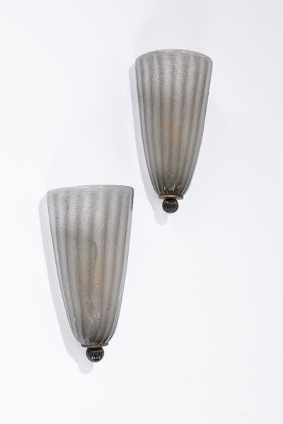,Carlo Scarpa : Coppia di lampade da muro  - Asta Design e Arti Decorative - Associazione Nazionale - Case d'Asta italiane