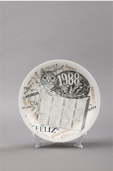,Piero Fornasetti : Piatto calendario  - Asta Design e Arti Decorative - Associazione Nazionale - Case d'Asta italiane