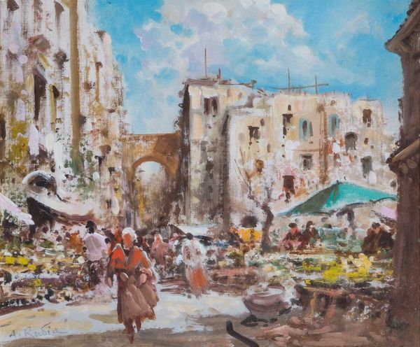 ,AUGUSTO RADICE : Mercato a Napoli  - Asta Arte Moderna e Contemporanea - Associazione Nazionale - Case d'Asta italiane
