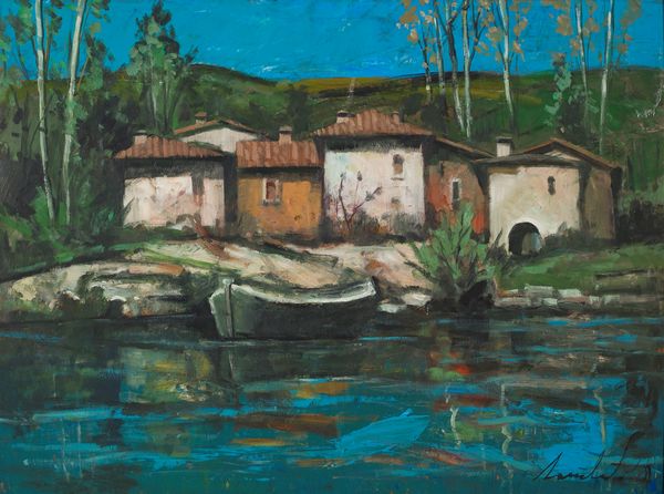 ,LAMBERTO LAMBERTI : Case di contadini  - Asta Arte Moderna e Contemporanea - Associazione Nazionale - Case d'Asta italiane