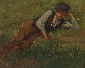 ,Federico Morello - Giovinotto sdraiato sull'erba