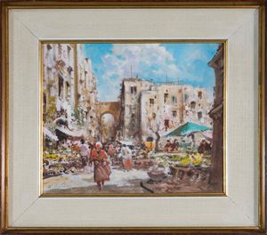 ,AUGUSTO RADICE : Mercato a Napoli  - Asta Arte Moderna e Contemporanea - Associazione Nazionale - Case d'Asta italiane