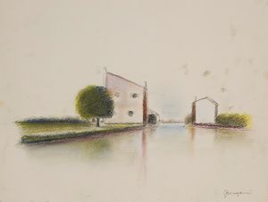 ,ALDO BERGAMINI : Paesaggi lagunari  - Asta Arte Moderna e Contemporanea - Associazione Nazionale - Case d'Asta italiane