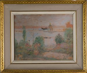 ,PIO SEMEGHINI : Punta della dogana dai giardini reali  - Asta Arte Moderna e Contemporanea - Associazione Nazionale - Case d'Asta italiane