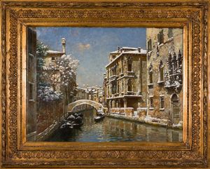 ,LUIGI LANZA : Neve a Venezia  - Asta Arte Moderna e Contemporanea - Associazione Nazionale - Case d'Asta italiane