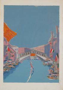 ,RENATO BORSATO : Ponte di Rialto  - Asta Arte Moderna e Contemporanea - Associazione Nazionale - Case d'Asta italiane